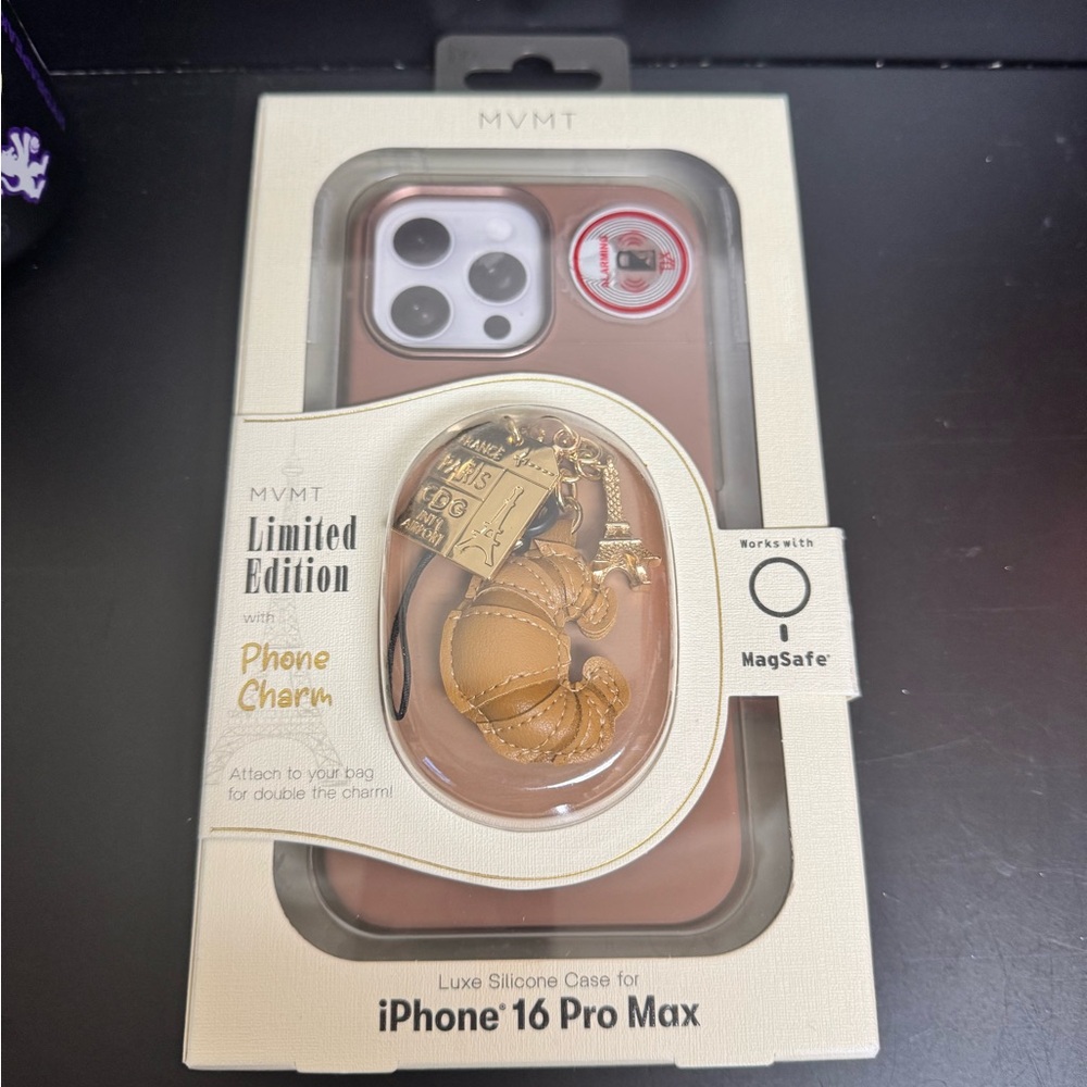 MVMT Luxe Silicone iPhone 16 Pro Max Case with Gold Charm